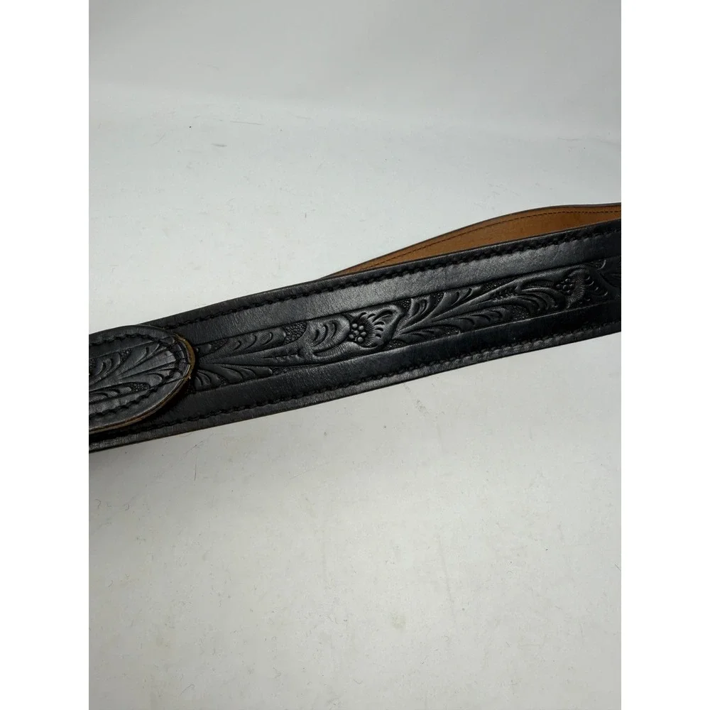 Sears Leather Belt Mens 38-40 Black Good Liberty Bell Bicentennial 1776-1976